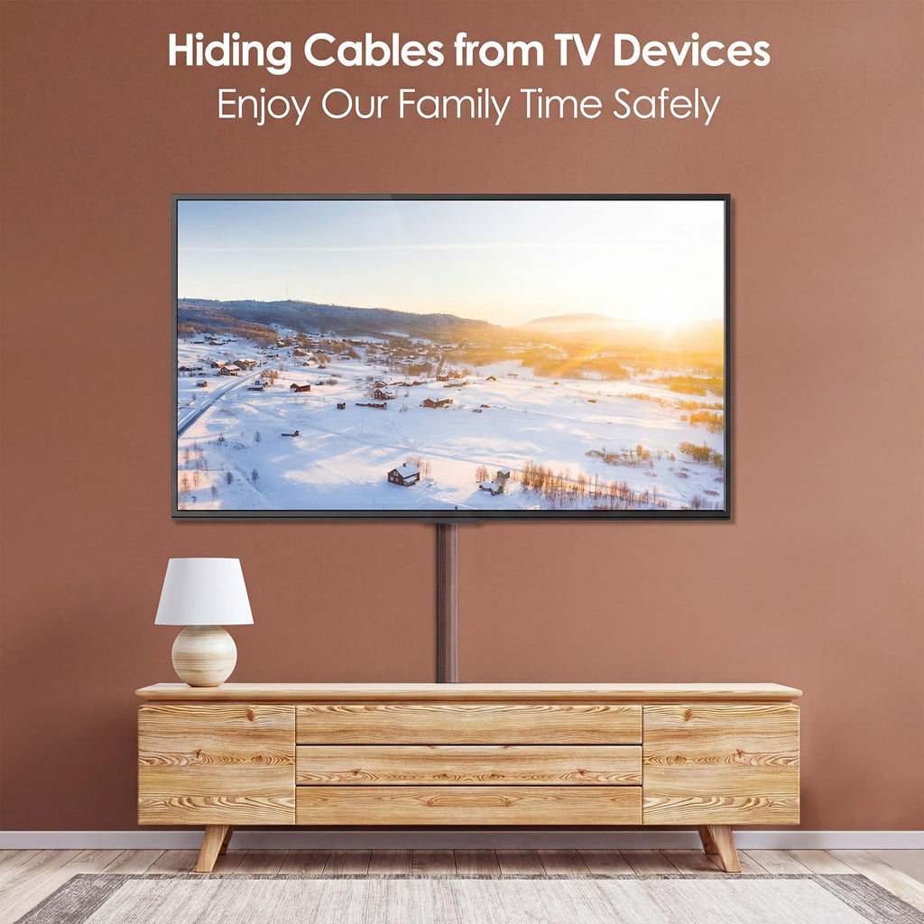 Yecaye TV Cord Hider, 42in Cord Cover Wall Mounted, W1.18in H0.6in, Beige