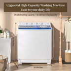 VCJ Portable Washing Machine, Twin Tub Washing Machine Laundry Compact Washer spinner Combo with 40lbs capacity, 24Lbs Washer and 16Lbs Spinner dryer for Apartments RVs and Dorms