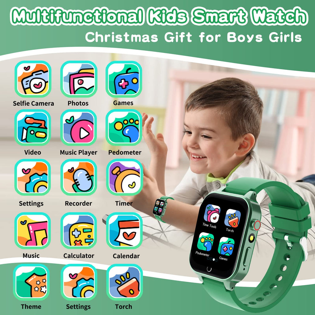 Kids Smart Watches Girls Age 5-12, 26 Games High-Resolution Touchscreen Kids Watch with Video Camera Music Player Pedometer Flashlight 12/24 hr Educational Toys Birthday Gifts for Girls Ages 6 7 8