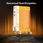 VonHaus Oil Filled Radiator 11 Fins – 2500W, 3 Heat Settings, 24 Hour Timer