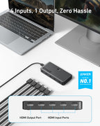 Anker HDMI Switch, 2 in 1 Out HDMI Switcher, Monitor Switch with 4K@60Hz