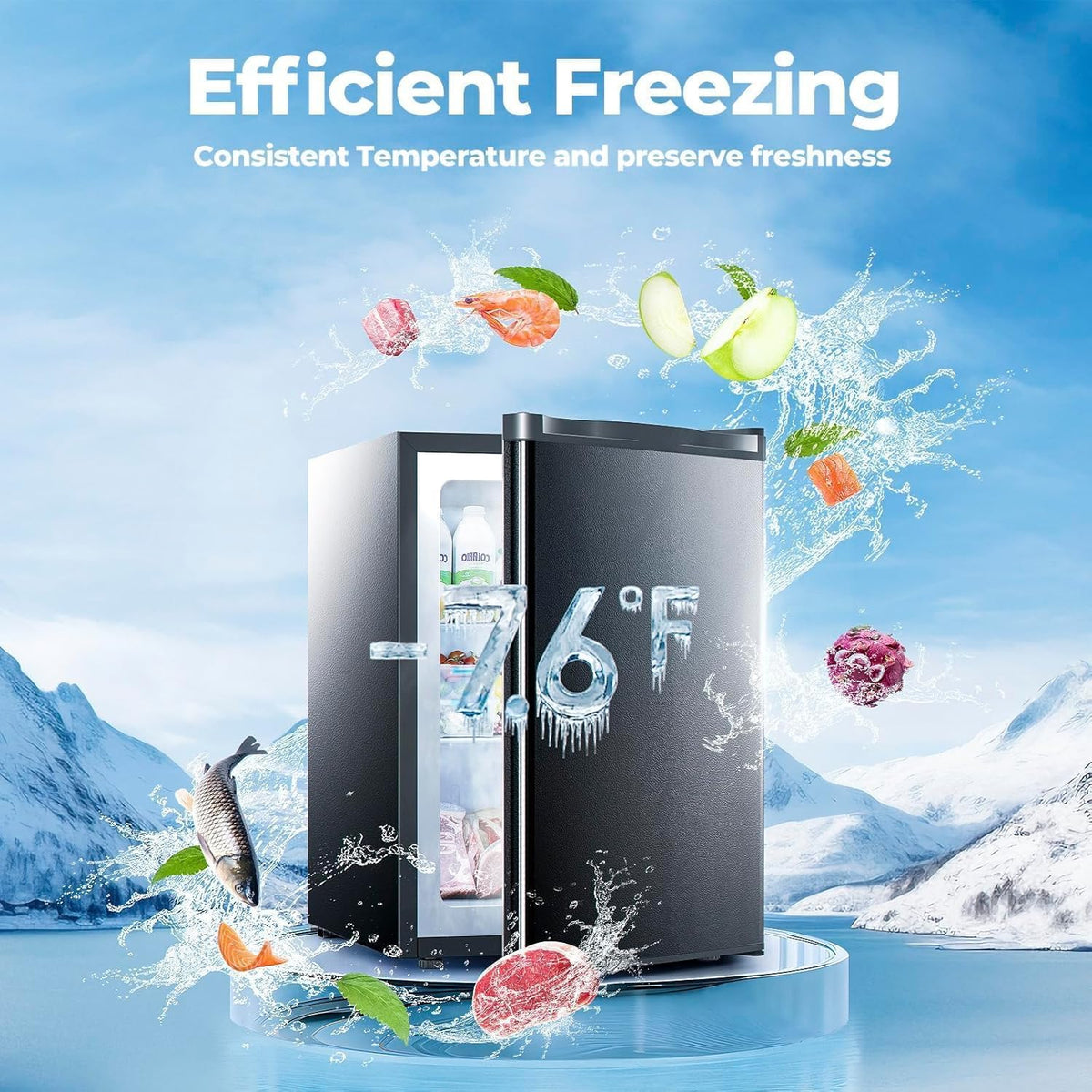 Electactic 3.2 Cu.ft Small Freezer, Mini Upright Freezer, White