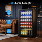 Antarctic Star Beverage Refrigerator Cooler 68 Can, Mini Fridge with Glass Door for Beer Drinks Wine,Freestanding Small Fridge with Electronic Temperature Control for Home and Bar,1.7 cu.ft