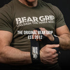 BEAR GRIP Gym Gloves for Men & Women – Open Workout Gloves with Adjustable Wrist Wraps, Breathable Silicone Grip Design for Weightlifting, Bodybuilding, Powerlifting & Calisthenics