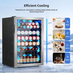 Antarctic Star Beverage Refrigerator Cooler 68 Can, Mini Fridge with Glass Door for Beer Drinks Wine,Freestanding Small Fridge with Electronic Temperature Control for Home and Bar,1.7 cu.ft