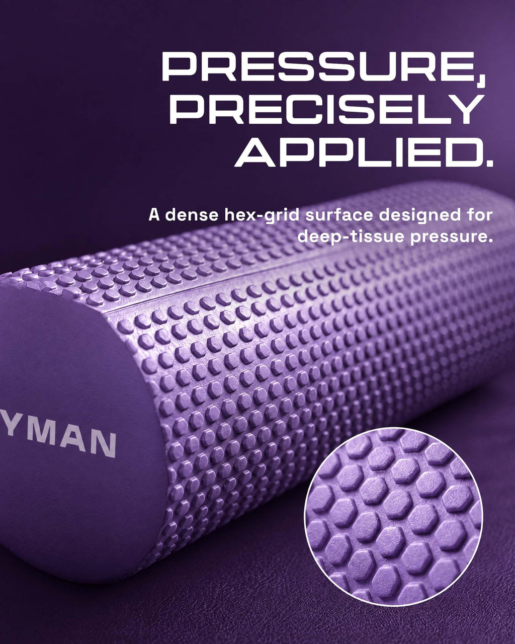KAYMAN Sports Foam Roller, Deep Tissue Muscle Recovery, 44.5 x 15cm, Black