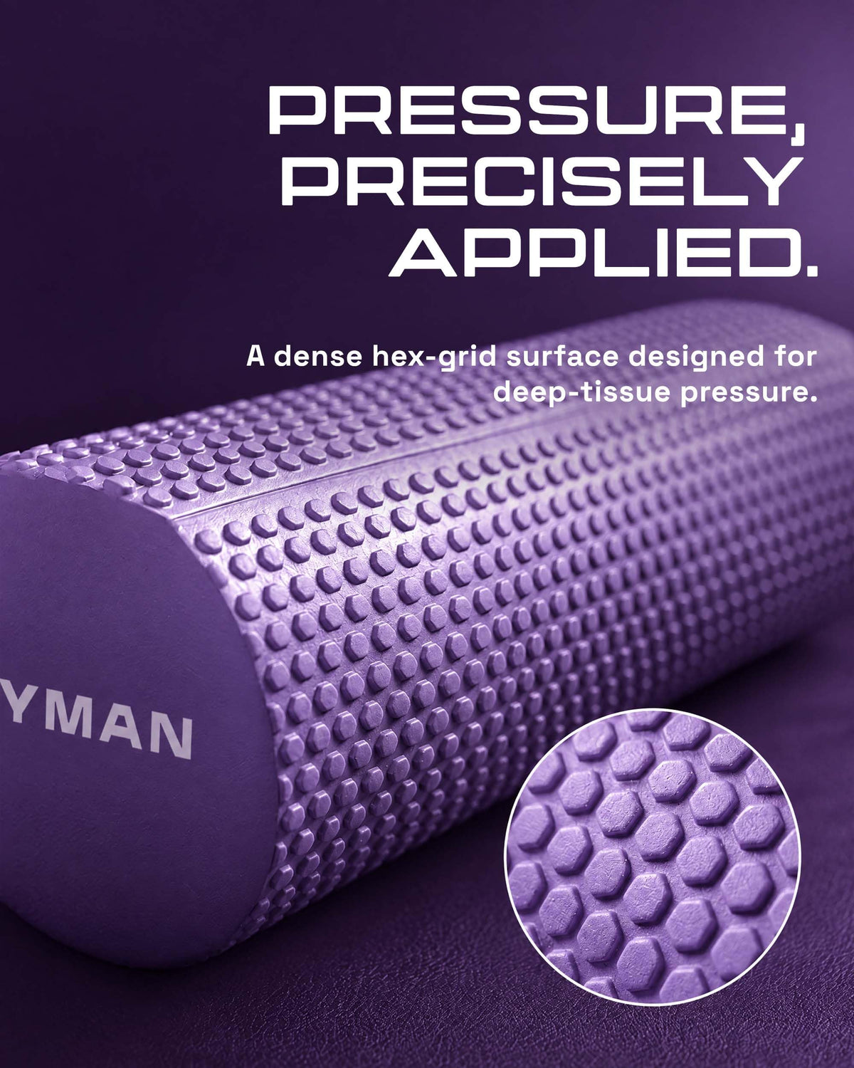 KAYMAN Sports Foam Roller, Deep Tissue Muscle Recovery, 44.5 x 15cm, Black