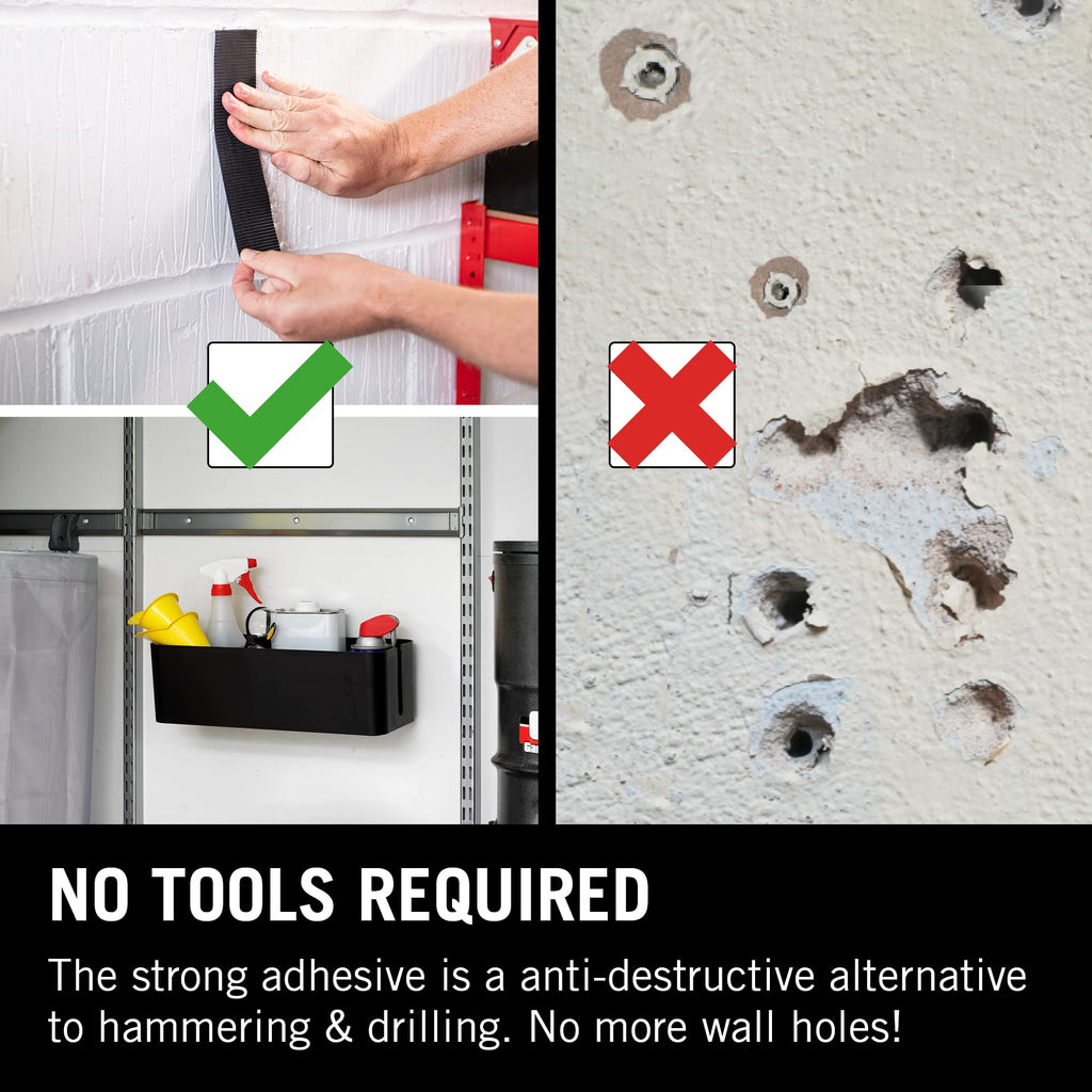 VELCRO Brand, Heavy Duty Stick On Tape, Cut-to-Length Industrial Extra Strong Double Sided Hook & Loop Self Adhesive Tape Perfect for Room Décor & Home, Office, Garage Use, White, 50mm x 1m