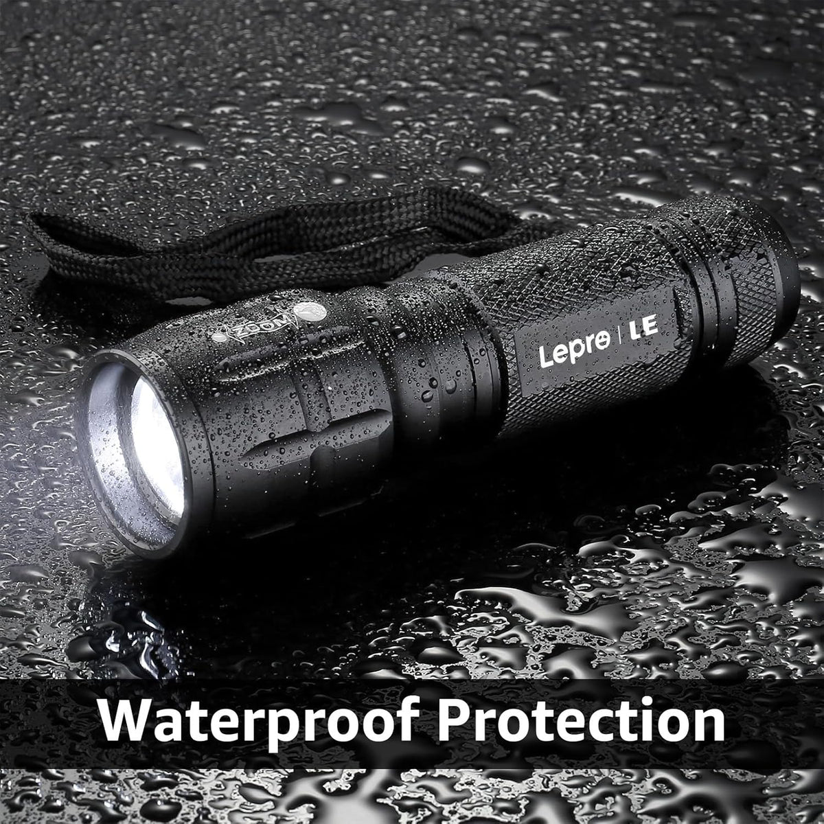 LE LED Torch, LE1000 Powerful Handheld Flashlight, Adjustable Focus, 4 PCs