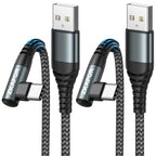 ZKAPOR USB C Cable 1M, USB C Charger Cable Right Angle Fast Charging USB C