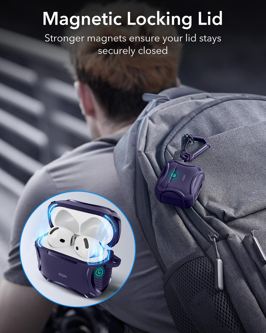 ESR for AirPods Pro 2 Case, Compatible with MagSafe, Navy Blue