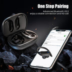 Wireless Earbuds Bluetooth Headphones, 54H Playtime Stereo Over Ear Buds with ENC Noise Cancelling, LED Power Display, IPX7 Waterproof Sport Earphones with Earhooks for Running/Workouts (Black)