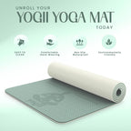 Yogii Yoga Mat - Non-Slip 6mm Thick TPE & Travel-friendly Yoga Mat - Perfect for Home & Gym Exercise Fitness & Pilates - With Laser Alignment Guides for Men & Women