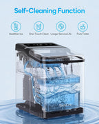 Ice Makers Countertop, 26.5Lbs/24H Ice Machine with 2 Sizes Bullet Ice, 9 Ice Cubes Release in 6 Mins, Self-Cleaning Portable Ice Maker with Ice Scoop and Basket for Home Kitchen Office Bar RV