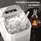 Electactic Portable Ice Maker Countertop,8 Bullet Ice in 6 Mins,2 Ice Size