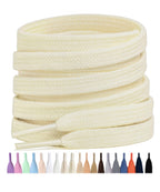 Stepace 2 Pairs Cotton Flat Shoe Laces 8mm Wide Shoelaces for Sneaker