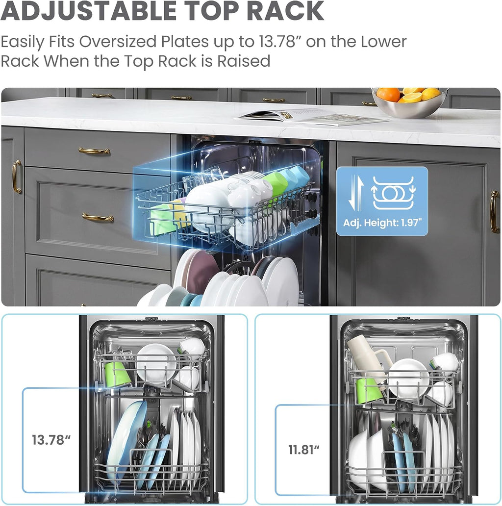 COMFEE' 18 Inch Built-in Dishwasher, Energy Star & NSF, Stainless Steel Tub