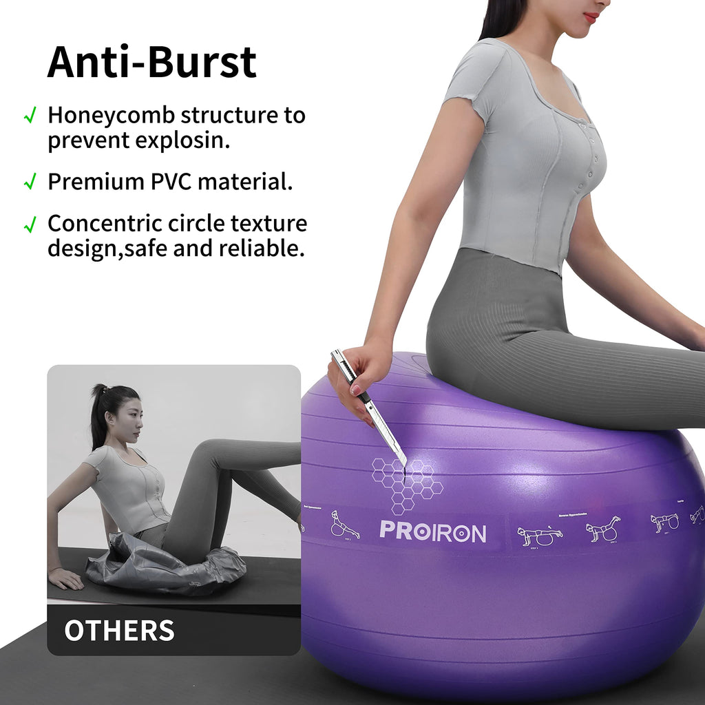 PROIRON Extra Thick Exercise Pregnancy Ball 55cm 65cm 75cm