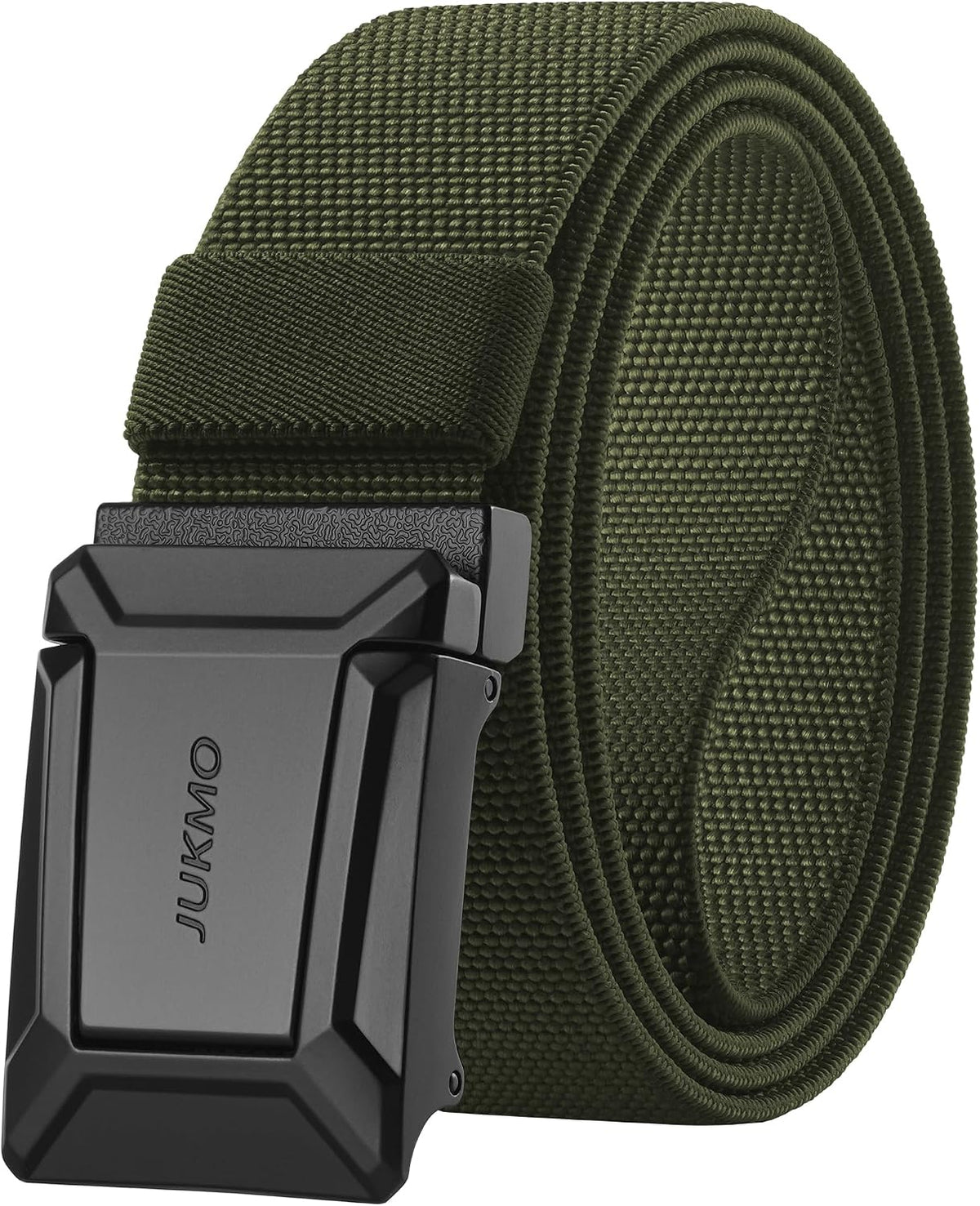 JUKMO Stretch Tactical Belt for Men, Military Work Rigger Hiking 1.5" Elastic Nylon Web Ratchet Quick Release Belt in Gift Box