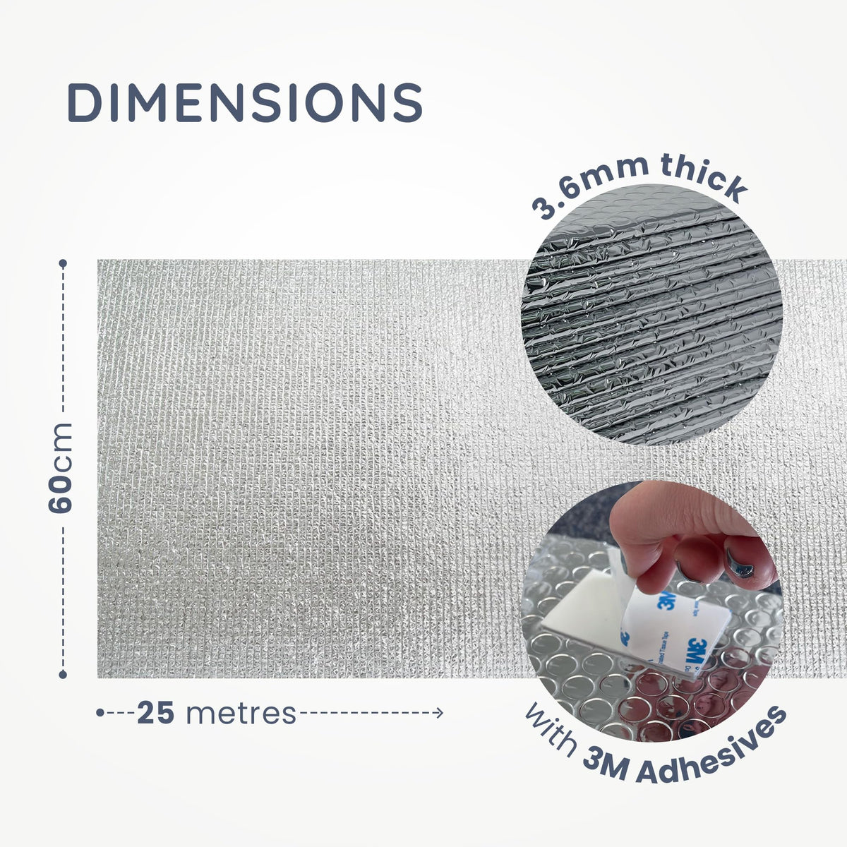 CUQOO Radiator Foil Reflector Roll 5m x 60cm | Thermal Insulation Foil