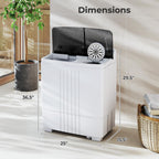 Giantex Portable Washing Machine, 20lbs Capacity, 12lbs Washer and 8lbs Spinner, Compact for Apartment RV, Gray & White, GX20313-PE