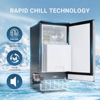 EUHOMY Nugget Ice Maker Countertop with Handle, Max 40lbs Daily Sonic Ice