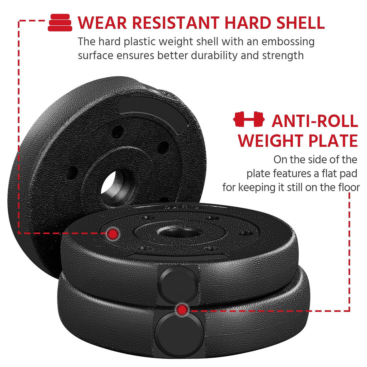 Yaheetech 30KG/25KG/20KG/15KG Adjustable Dumbbells Weight Set for Men/Women