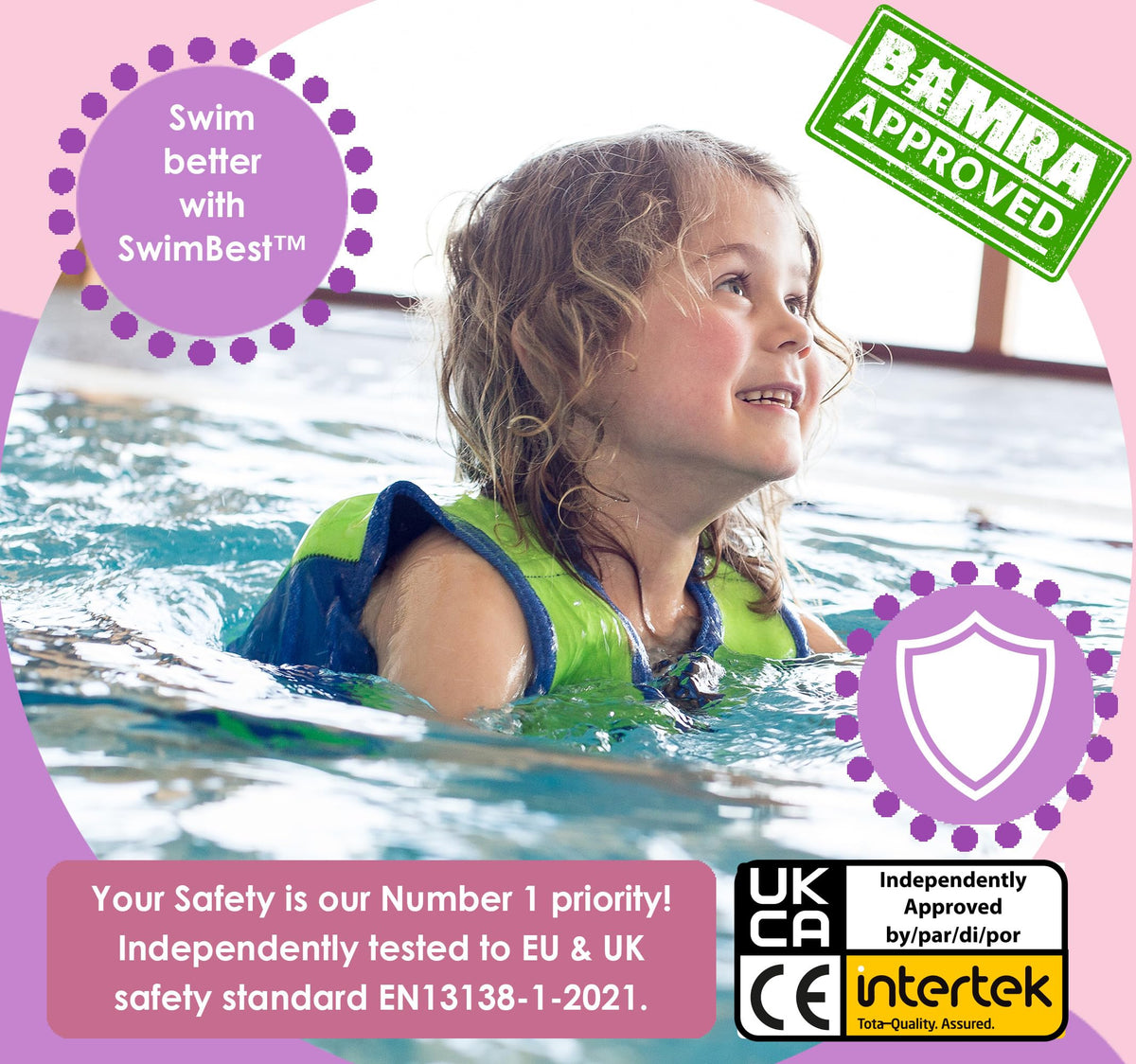 SwimBest Swim Vest - For Baby, Toddler & Kids. Adjustable Buoyancy Swim Jacket, ideal for pools/beaches/holidays & Learning to Swim