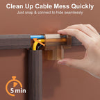 Yecaye TV Cord Hider, 42in Cord Cover Wall Mounted, W1.18in H0.6in, Beige