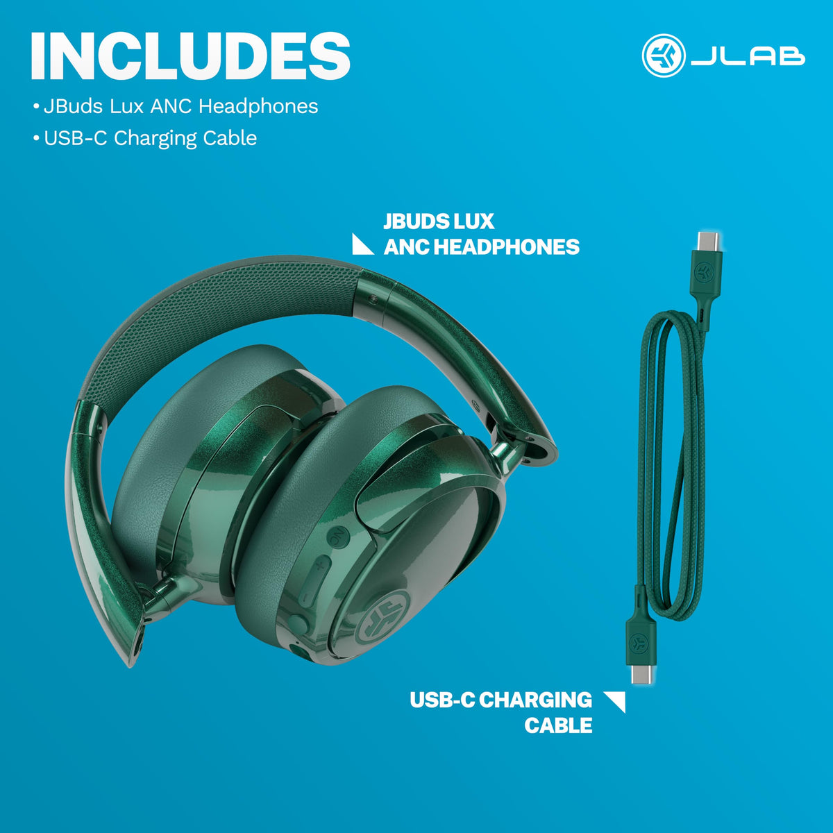 JLab JBuds Lux ANC Wireless Over-Ear Headphones, Mauve