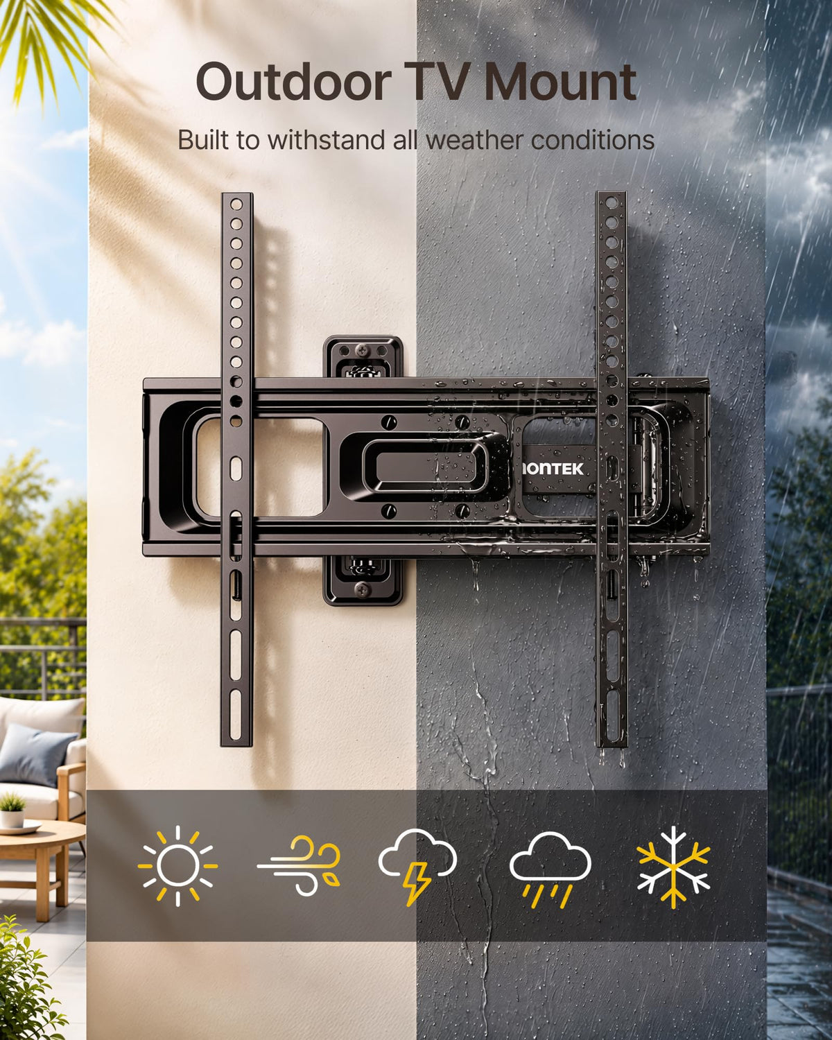 monTEK Full Motion Small TV Wall Mount for 13-43 Inch TVs up to 44 lb