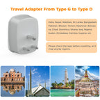TESSAN UK to South Africa Plug Adapter, Type M Travel Adapter with USB C