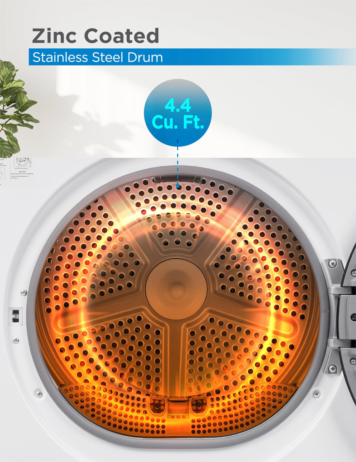 BLACK+DECKER 2.65 Cu. Ft. Portable Dryer, 8.8 lb. Capacity, BCED26, White