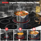 2 Burner Electric Cooktop 110V, 2000W Shard Power