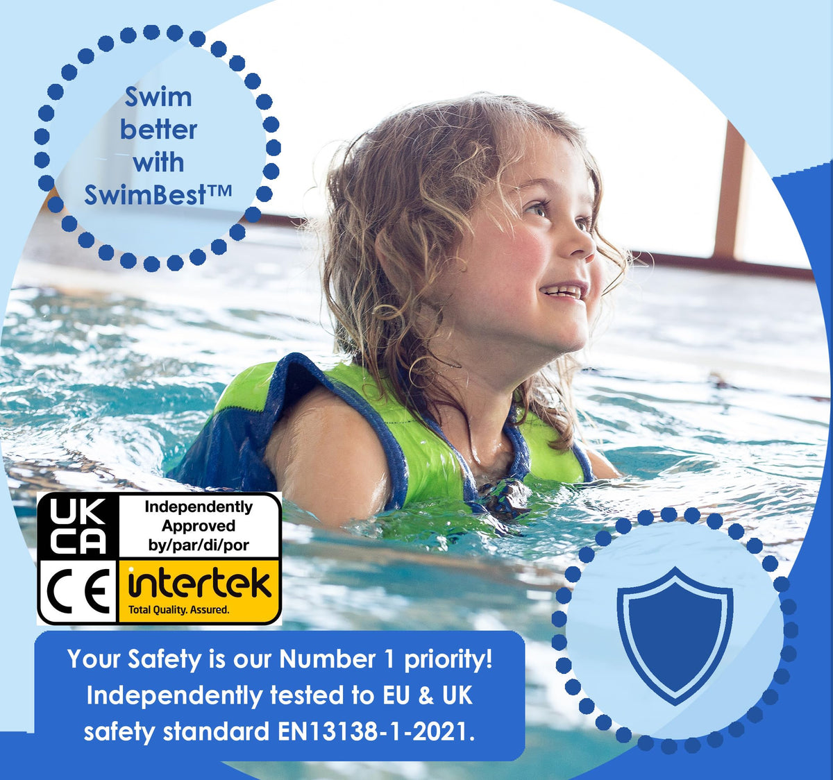 SwimBest Swim Vest - For Baby, Toddler & Kids. Adjustable Buoyancy Swim Jacket, ideal for pools/beaches/holidays & Learning to Swim