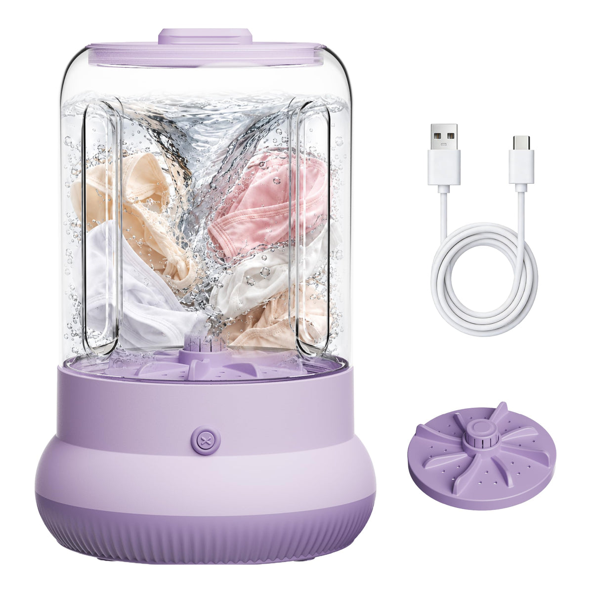 Mini Washing Machine, 3L Compact Small Laundry Washer for Underwear, Socks etc.（White）