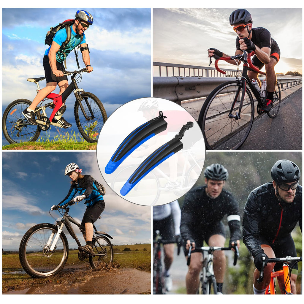 Bike Mudguard Set, Portable Adjustable Road Mountain Bike Bicycle Cycling Tires Front and Rear Mud Guard Fenders for MTB Mountain Road Bike