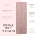 Yogii Yoga Mat - Non-Slip 6mm Thick TPE & Travel-friendly Yoga Mat - Perfect for Home & Gym Exercise Fitness & Pilates - With Laser Alignment Guides for Men & Women