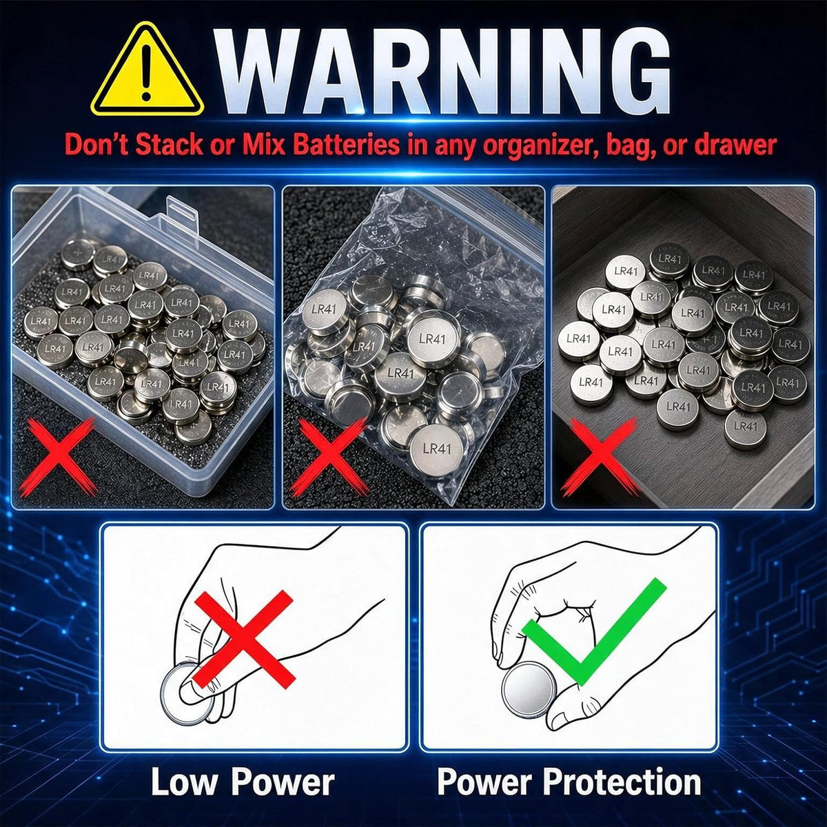 POWEROWL 12-Pack LR41 AG3 392 192 SR41SW L736 LR736 1.5V Alkaline Button Cell Batteries – Long-Lasting Power for Small Electronics