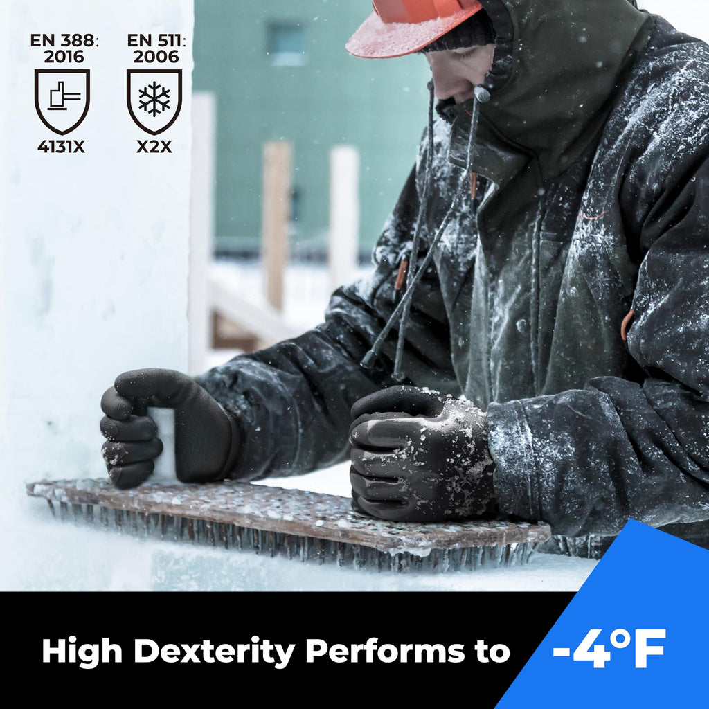 toolant 100% Waterproof Winter Work Gloves, Thermal Insulation with Grip