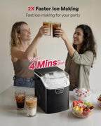 EUHOMY Nugget Ice Maker Countertop with Handle, Max 40lbs Daily Sonic Ice