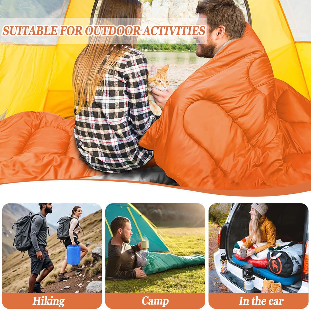 Sleeping Bag for Camping,Sleeping Bags for Adults Backpacking Waterproof,3 Seasons Adult Blanket,Small Packed Ultralight Carry Bag, Soft,Thick and Warm,for Outdoor Camping,Travel,Hiking