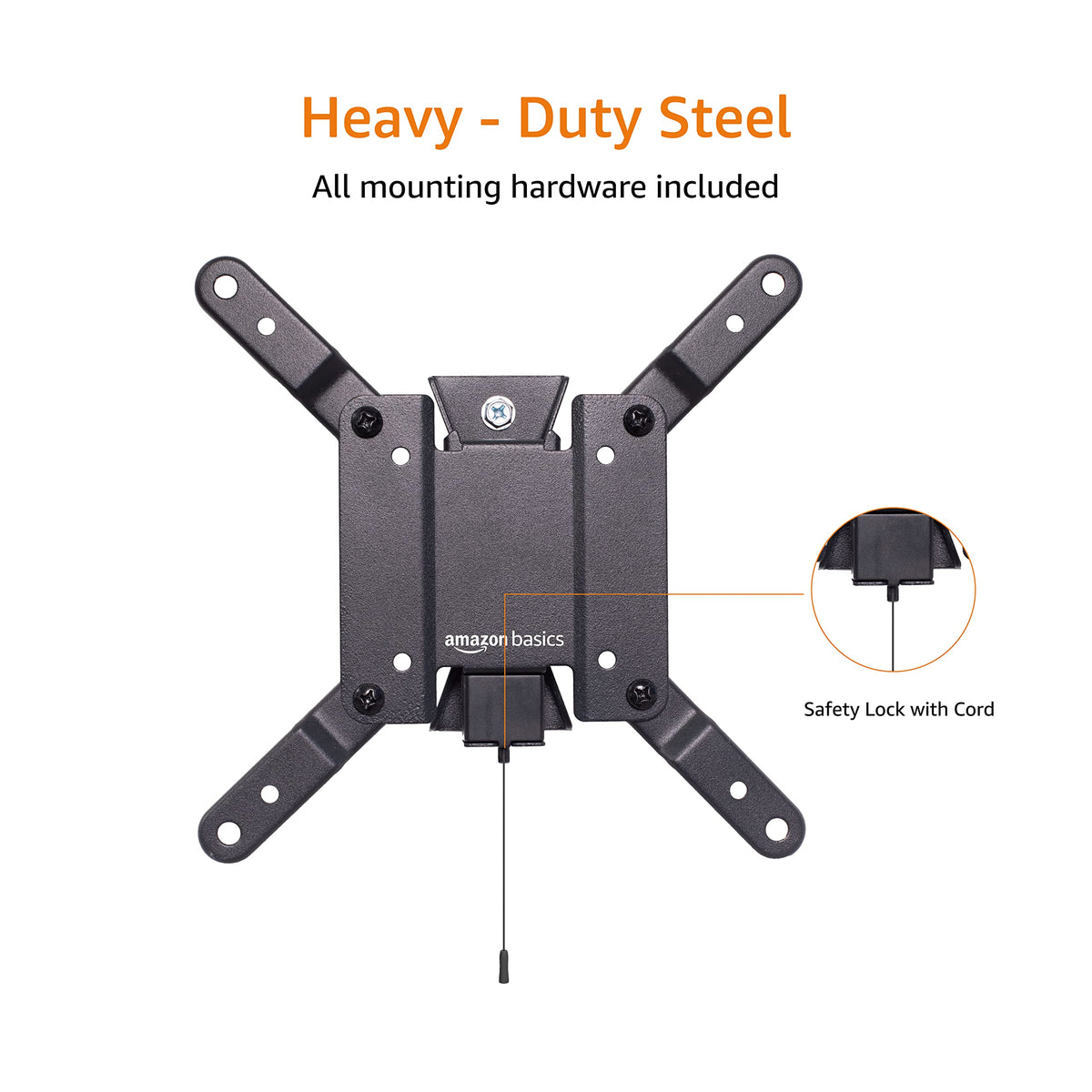 Amazon Basics Full Motion Articulating TV Wall Mount with Tilt Swivel, Extends 16 inches, VESA 200x200, for 12" to 40" TVs, 40 lbs, Black