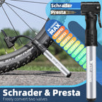 Bicycle Pump Mini Bike Pump Aluminum Alloy Cycle Pump for Presta & Schrader Valve, Portable Lightweight Bike Tyre Pump Fast Tyre Inflation Mini Air Pump For Mountain Road Bike Ball Pump