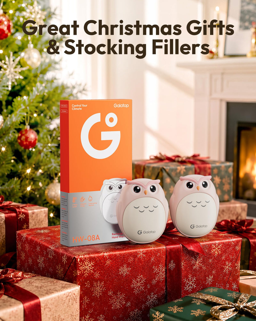 Gaiatop Rechargeable Hand Warmers 2 Pack, Cute Owl Handwarmers
