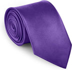 URAQT Men Solid Satin Necktie, 8cm Classic Formal Tie
