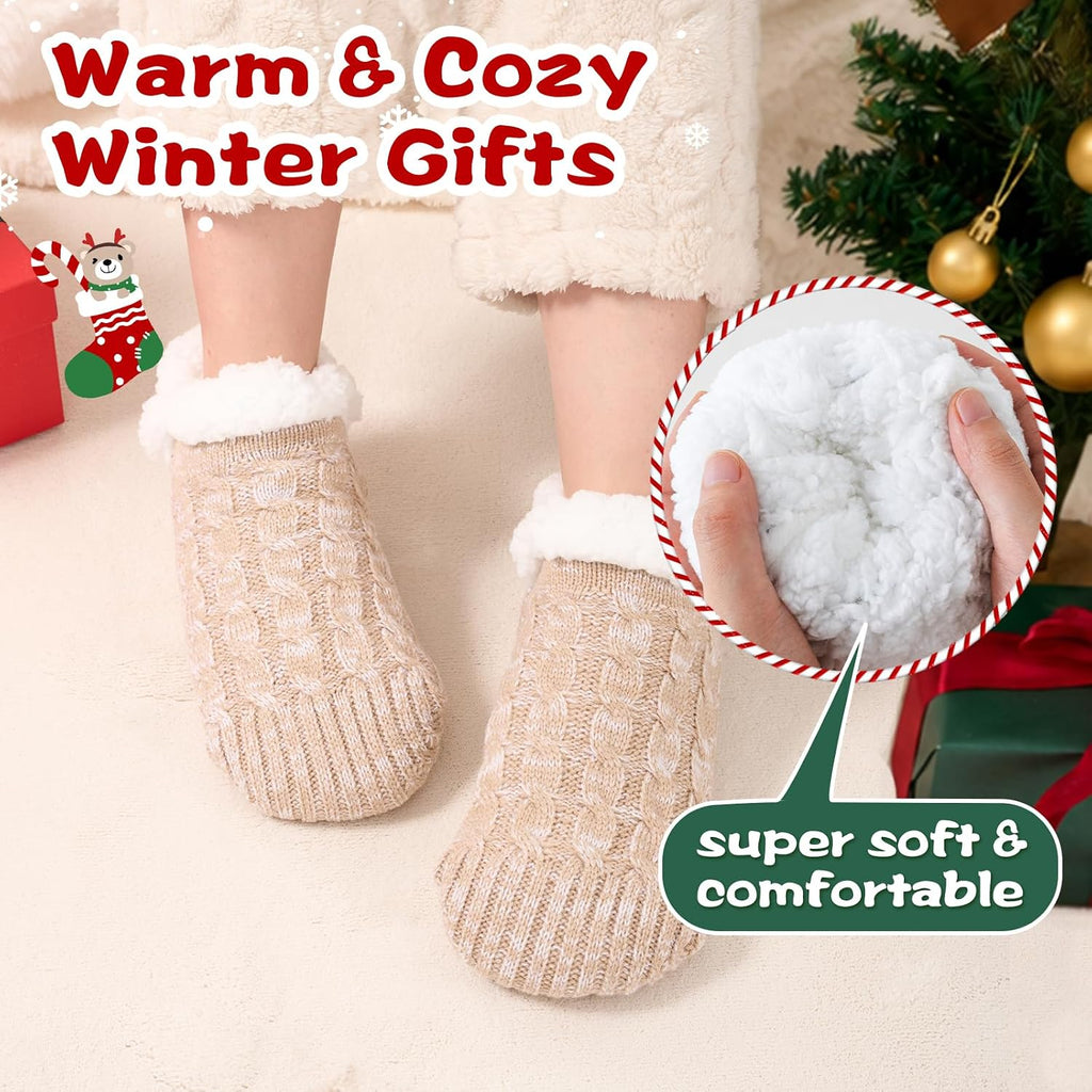 Niorasen Fluffy Slipper Socks Women Men, Winter Gift for Her, UK 4-9