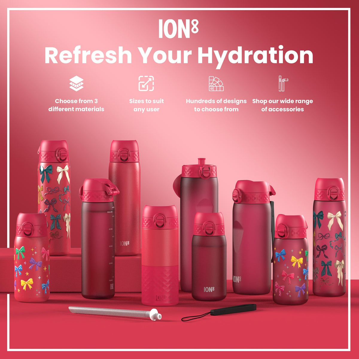 ION8 Leak Proof Water Bottle, 500ml (18oz), Fighter Jets