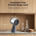 AAOBOSI Portable Range Hood, 3-Speed Desktop Exhaust Fan for Kitchen