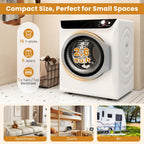 Auertech 3.6 CU. FT Clothes Dryer, Large Capacity Laundry Dryer with 12 Drying Modes & Stainless Steel Tub, Dryer Machine, Electric Dryer with LED Control for Busy Family Home, White